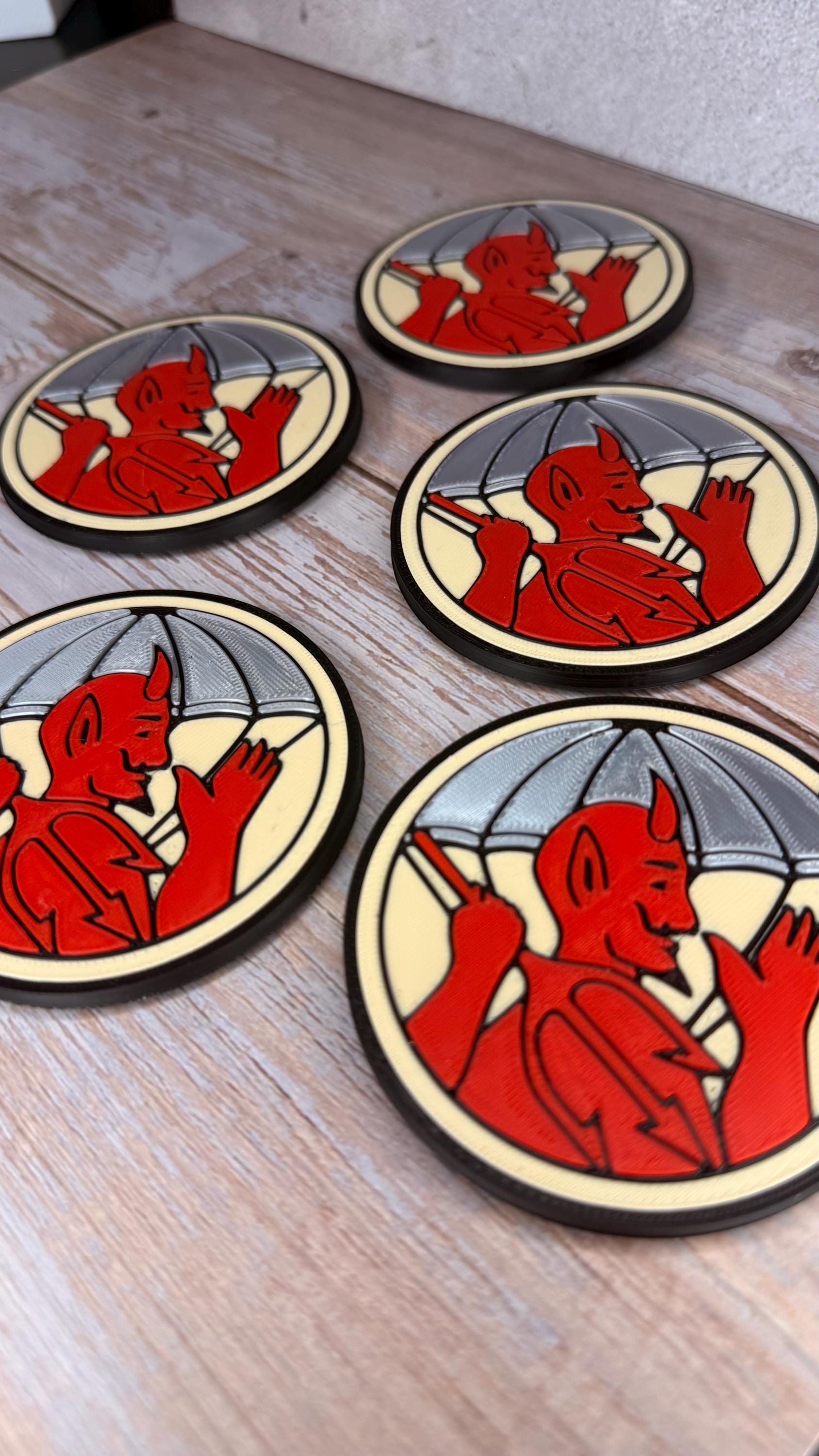 504th PIR WW2 Devil in Baggy Pants Keychain Magnet | 3D Printed Patch