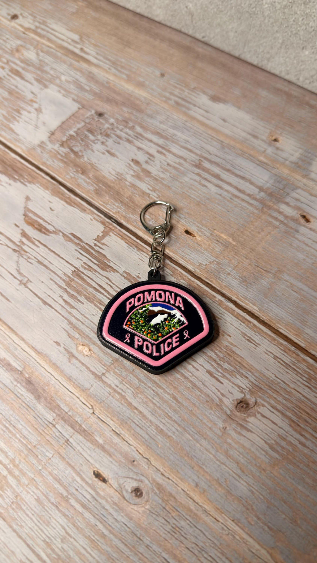 Pomona Police Pink Patch, California - MicroKeychain