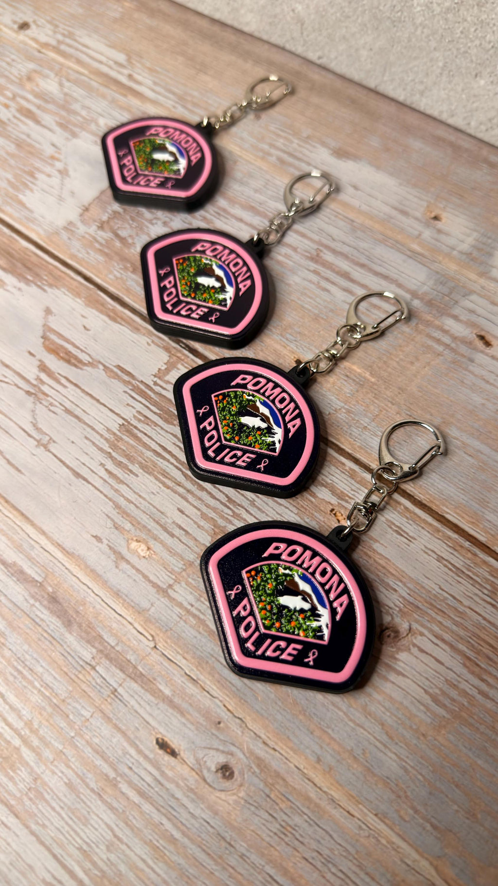 Pomona Police Pink Patch, California - MicroKeychain